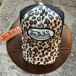 Von Dutch Animal Print Trucker Cap with Logo Patch